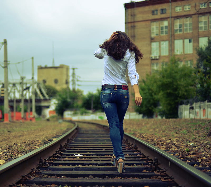 I Miss you, jeans, love, railroad tracks, HD wallpaper | Peakpx