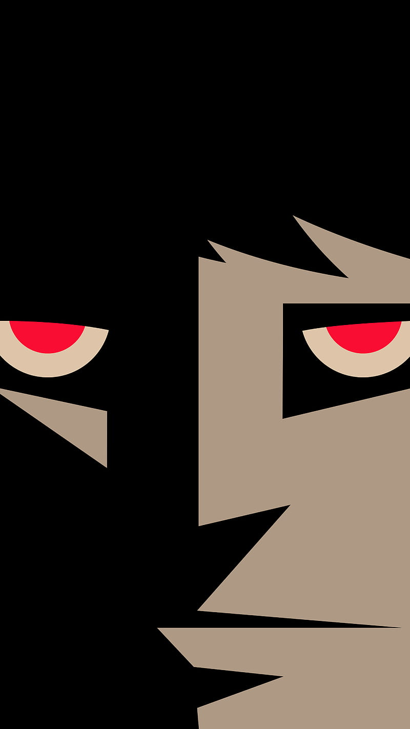 Danger Dude, black, clean, desenho, drawn, eyes, face, minimal, red, scary, shady, simple, HD phone wallpaper