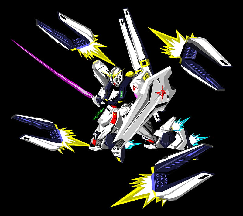 RX93 Nu Gundam, anime, mecha, robot, HD wallpaper