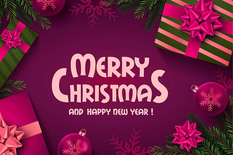 Merry Christmas And Happy New Year Banner, HD wallpaper