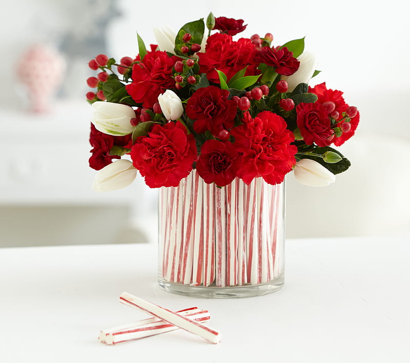 Candy Cane Bouquet, christmas, holiday, presents, xmas, mas15, HD wallpaper
