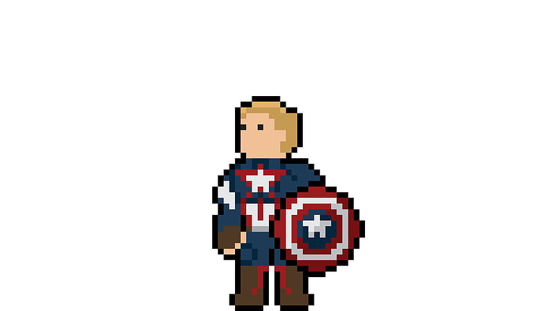 Captain America Pixel Art, captain-america, pixel, art, artist, artwork, digital-art, superheroes, behance, HD wallpaper