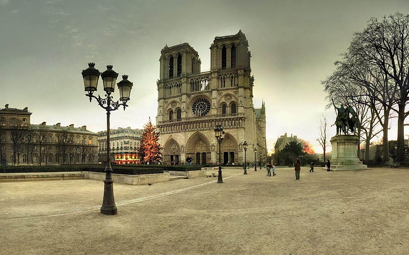 The Cathedral of Notre Dame Paris-Cities architectural, HD wallpaper