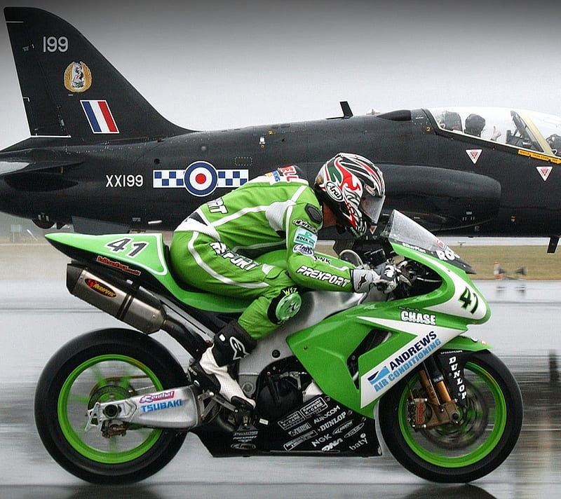 Moto Bike, black, green, jets, motogp, race, sports bike, HD wallpaper