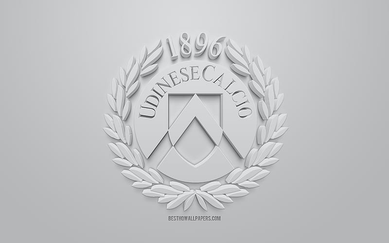 Udinese Calcio, creative 3D logo, gray background, 3d emblem, Italian football club, Serie A, Udine, Italy, 3d art, football, stylish 3d logo, Udinese, HD wallpaper