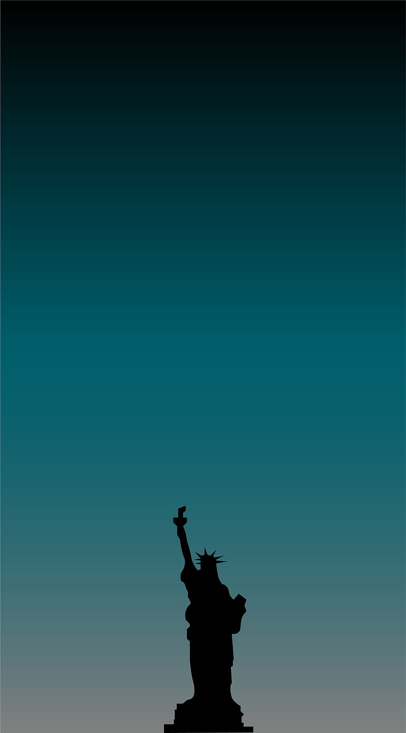 Statue of Liberty, abstract, minimal, shadow, forma, statute, vector, HD phone wallpaper