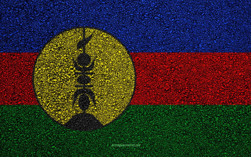 Flag of New Caledonia, asphalt texture, flag on asphalt, New Caledonia flag, Oceania, New Caledonia, flags of Oceania countries, HD wallpaper