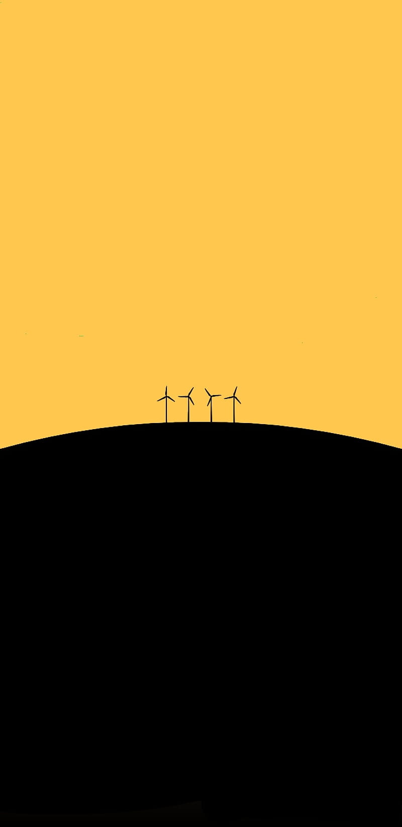Windmills, lighthouse, yellow, black, simple, theme, aesthetic, HD phone wallpaper