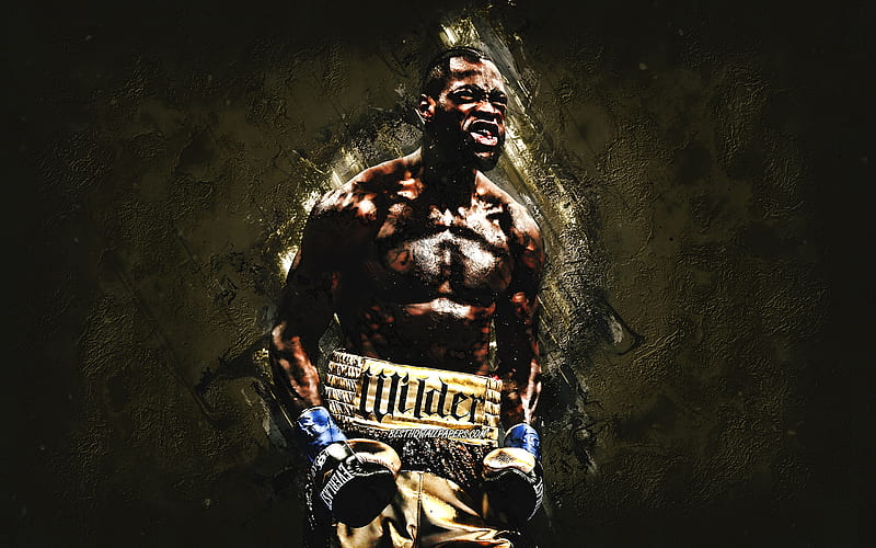 Deontay Wilder, American boxer, WBC, portrait, boxing world champion, creative stone background, HD wallpaper