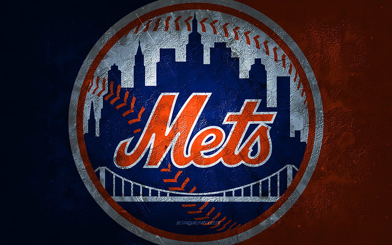 Download wallpapers New York Mets, 4k, scorched logo, MLB, orange wooden  background, american baseball team, grunge, NY Mets, baseball, New York Mets  logo, fire texture, USA for desktop with resolution 3840x2400. High