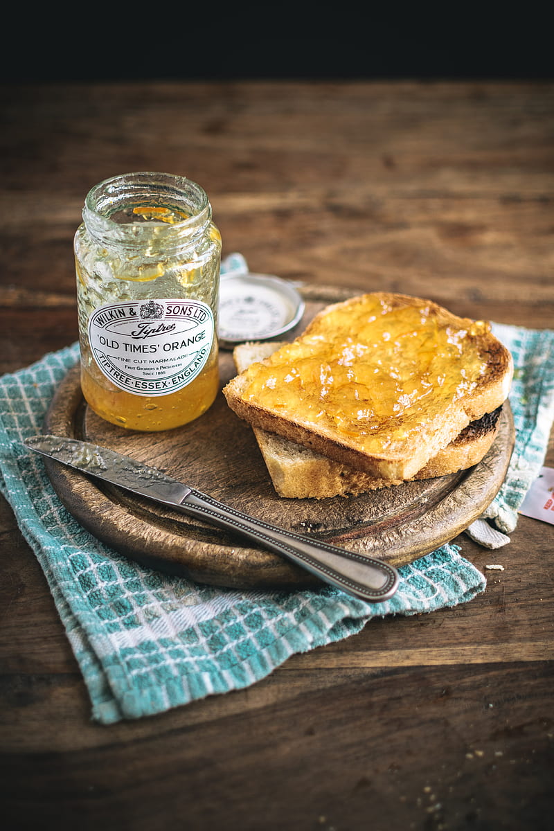 toasted sandwich with orange jam, HD phone wallpaper