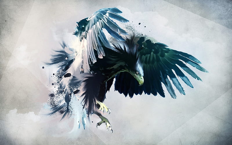 Eagle Art, eagle, artist, digital-art, birds, HD wallpaper