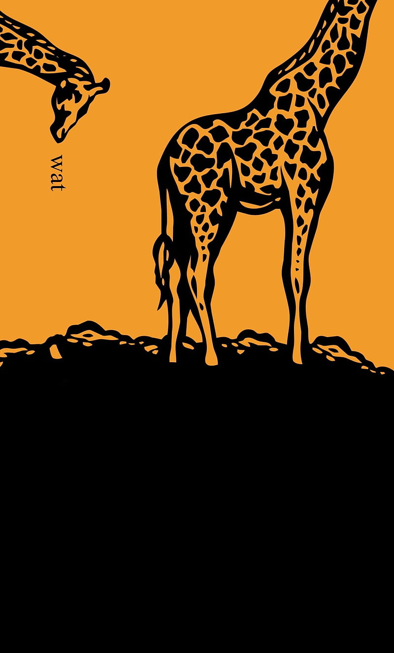 Giraffe, animal, black, funny, humor, yellow, HD phone wallpaper | Peakpx