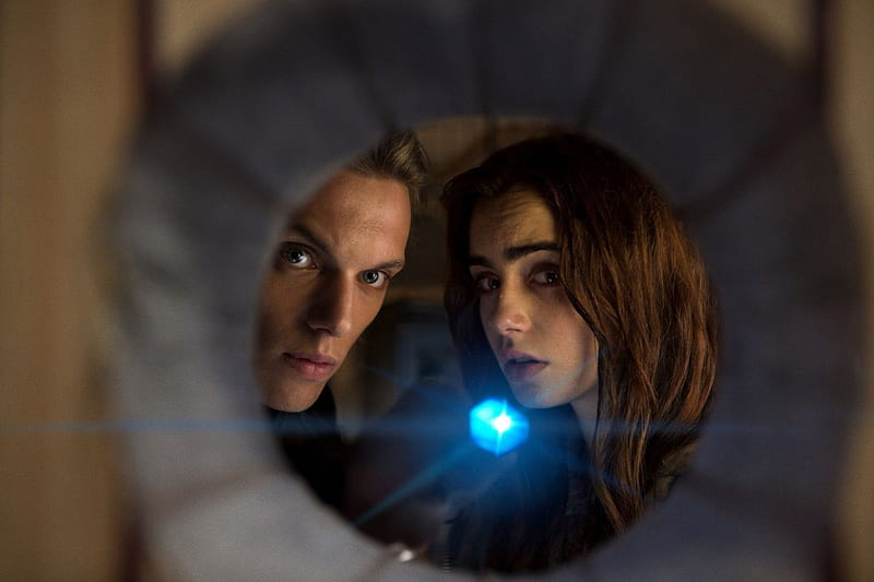 The Mortal Instruments: City of Bones (2013), Jamie Campbell Bower, movie, woman, fantasy, actress, The Mortal Instruments City of Bones, lily collins, light, blue, male, clary, black, man, girl, jace, dark, actor, HD wallpaper
