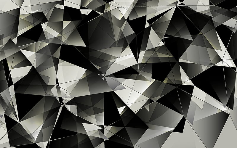 Abstract, Shapes, Black & White, HD wallpaper