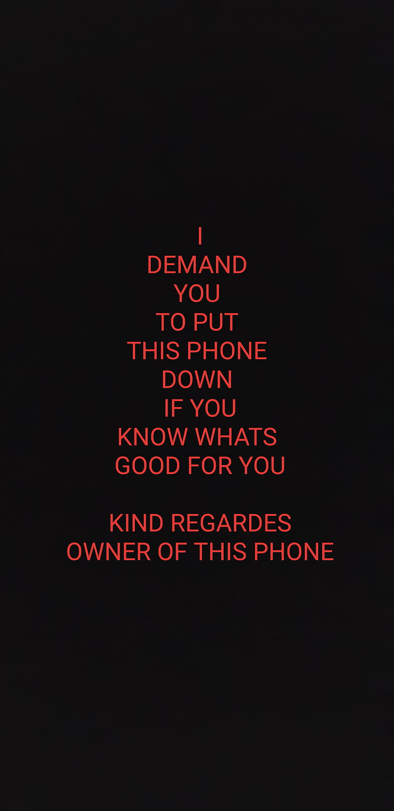 PUT THE PHONE DOWN, black, red, HD phone wallpaper