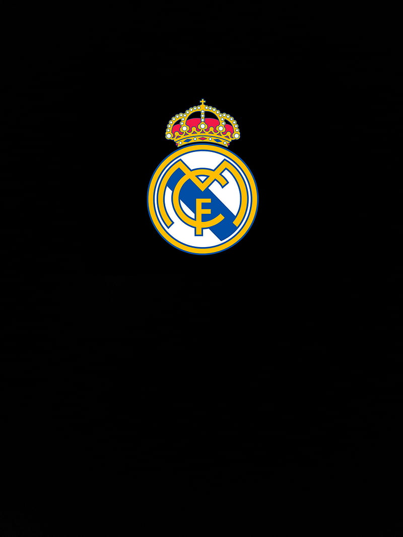 HALA MADRID, black, football, logo, real, real madrid, simple, soccer, esports, team, HD phone wallpaper