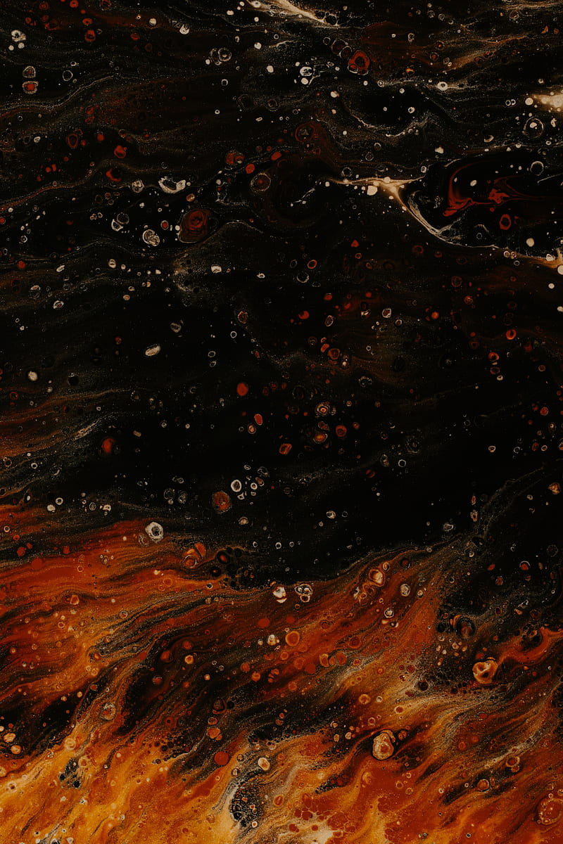 stains, paint, liquid, abstraction, brown, black, HD phone wallpaper