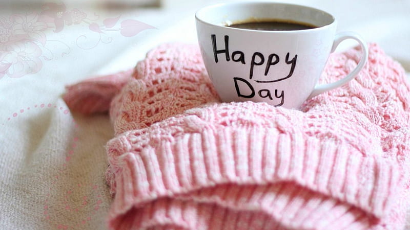 ♡ cup of caffe♡, coffee, letters, cup, blanket, hat, HD wallpaper