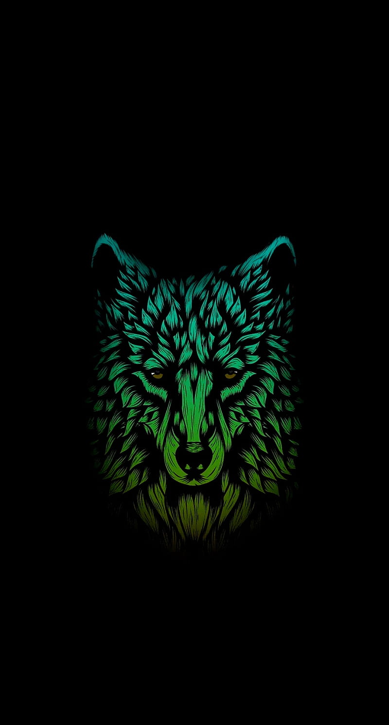 Wolf, green, purlpe, HD phone wallpaper Wolf, green, purlpe, HD phone wallpaper