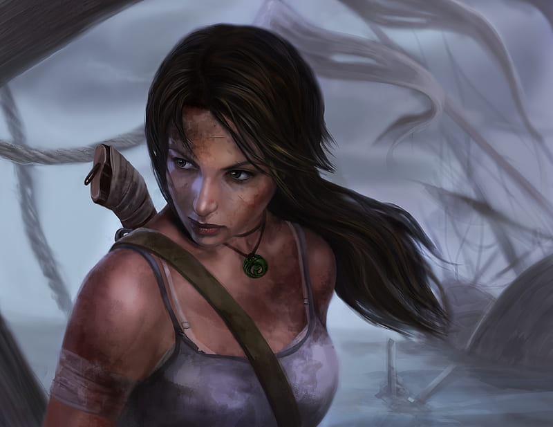 Lara Croft Tomb Raider Art Girl, lara-croft, tomb-raider, games, fantasy-girls, HD wallpaper