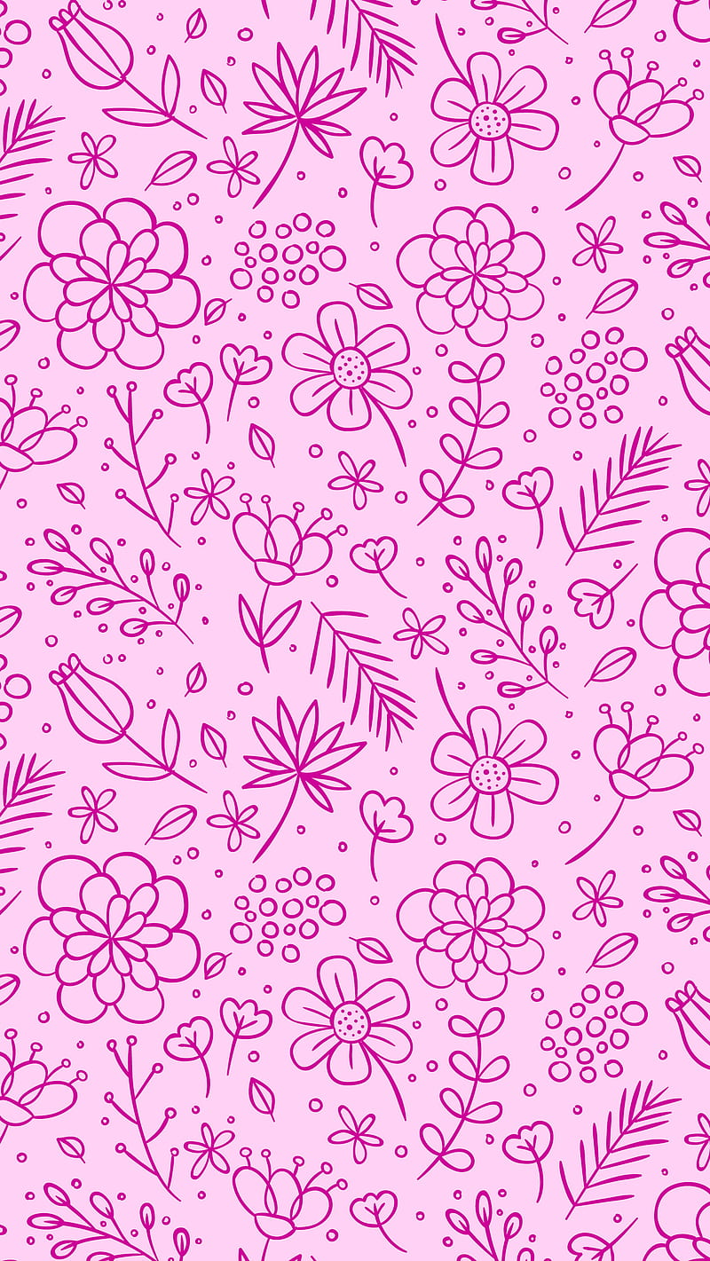 Pink Pattern, drawing, girly, purple, HD phone wallpaper