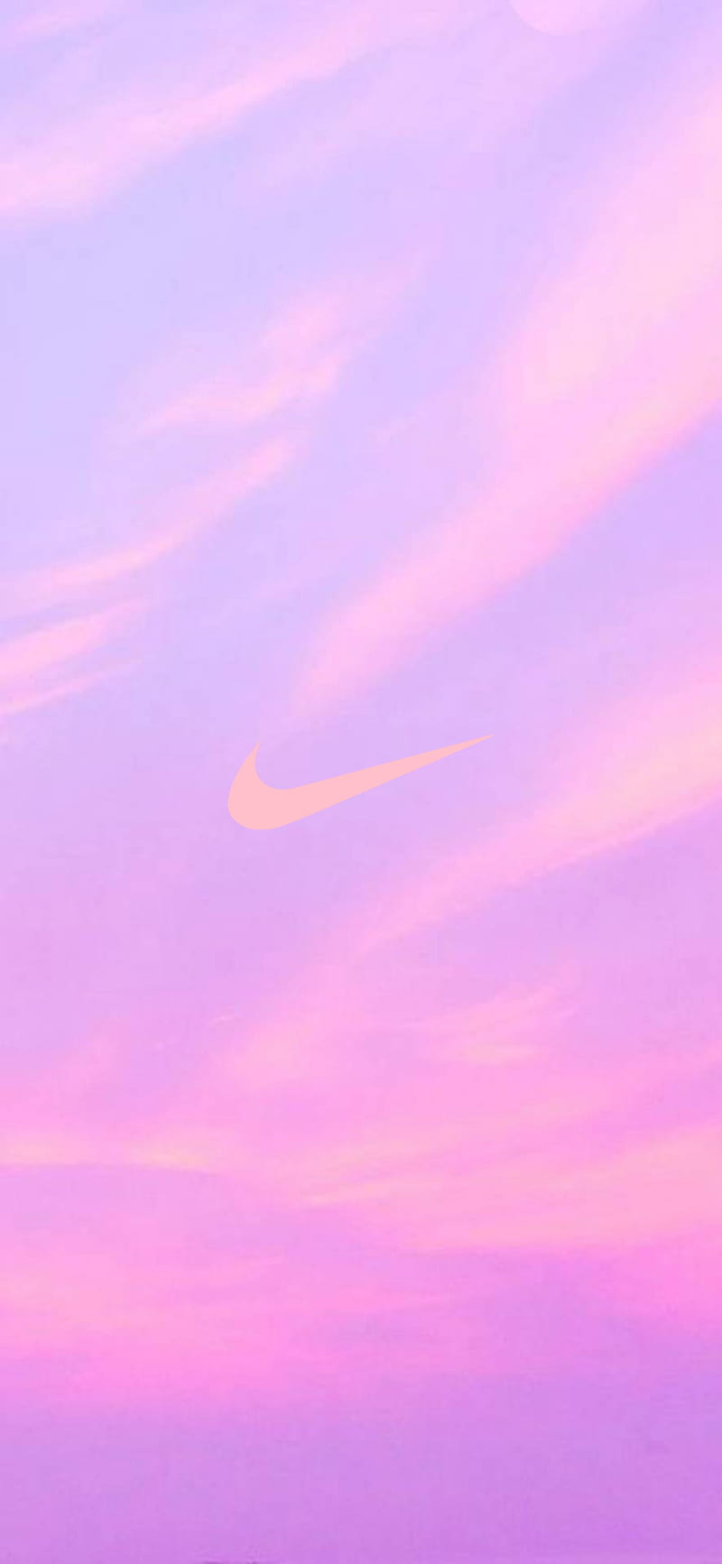 Nike, clouds, logo, pink, purple, sky, sport, sunset, violet, HD phone wallpaper