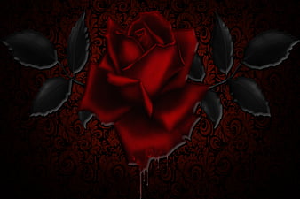 gothic bleeding rose tattoo