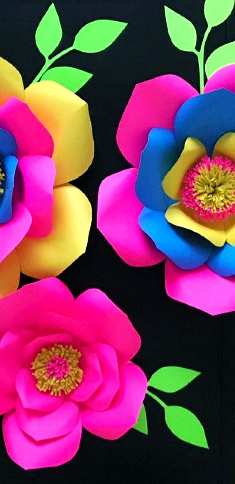 Paper Flowers, bright, colourful, pretty, HD phone wallpaper