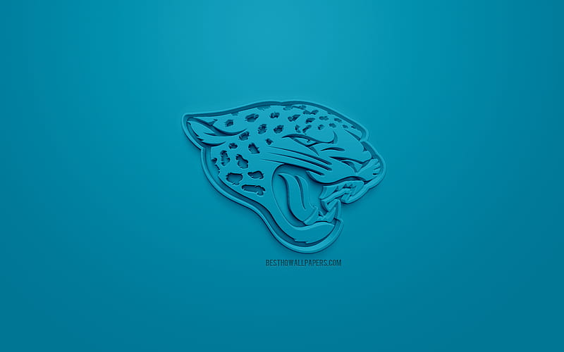 Jacksonville Jaguars, American football club, creative 3D logo, blue background, 3d emblem, NFL, Jacksonville, Florida, USA, National Football League, 3d art, American football, 3d logo, HD wallpaper