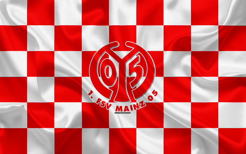 FSV Mainz 05 logo, creative art, red and white checkered flag, German football club, HD wallpaper | Peakpx