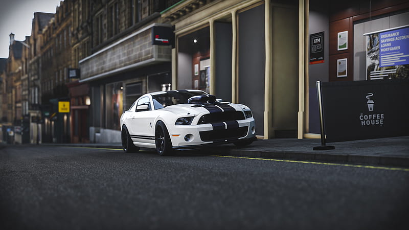 ford mustang shelby gt500, street, racing games, front view, forza horizon 4, Games, HD wallpaper