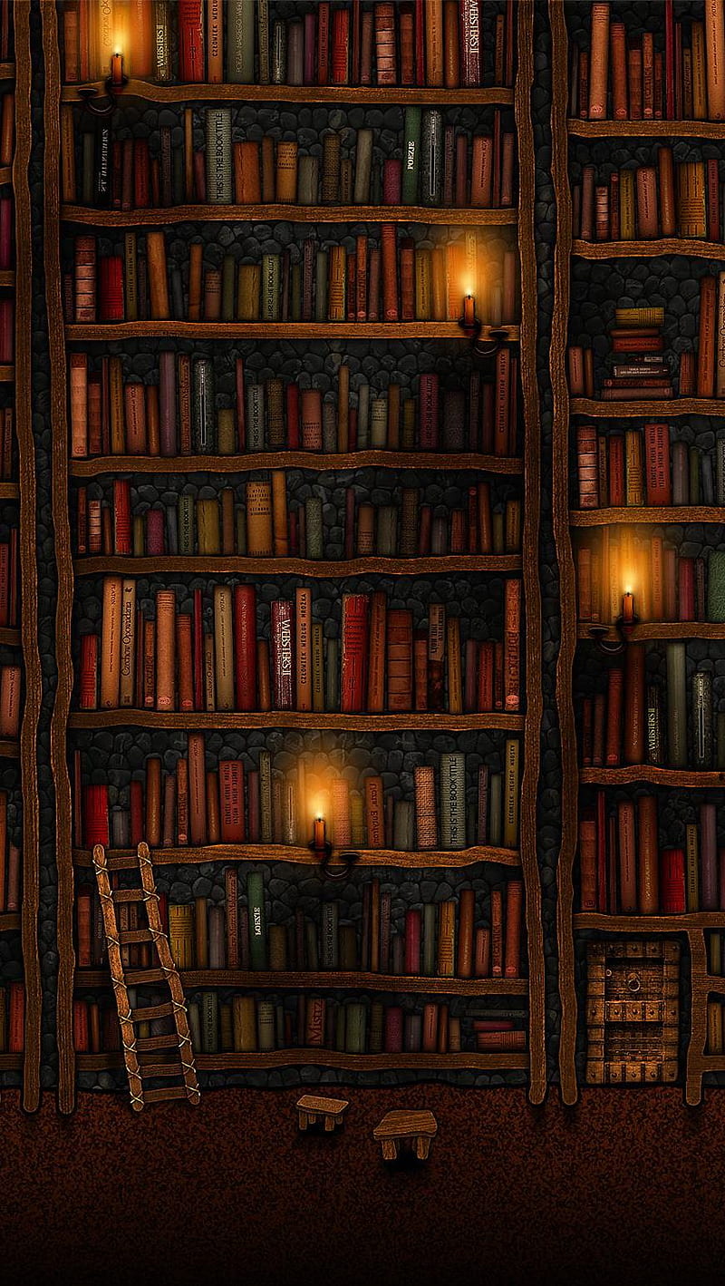 Books kiss, library, love, romance, stairs, table, HD phone wallpaper