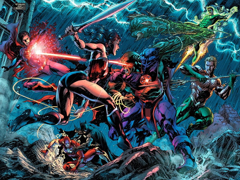 Justice League of America, Batman, Aquaman, Flash, Superman, Green Lantern,  Wonder Woman, HD wallpaper | Peakpx