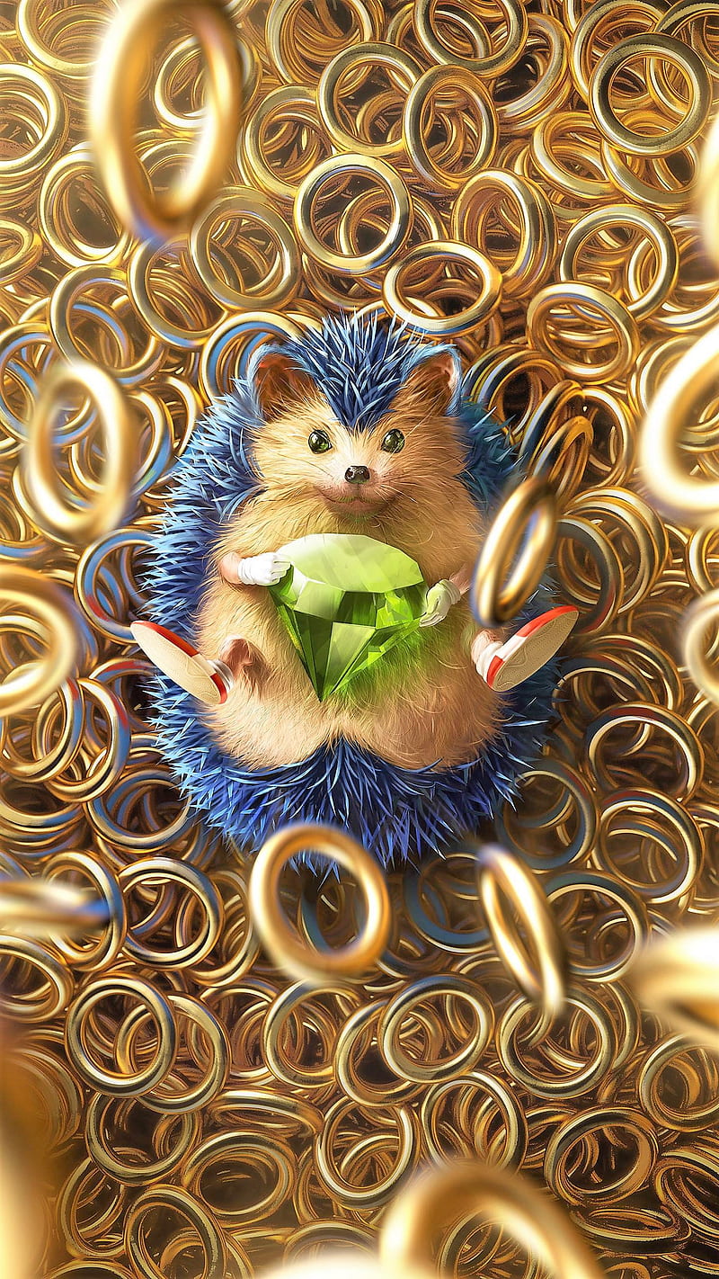 Sonic, rings, gold, HD phone wallpaper