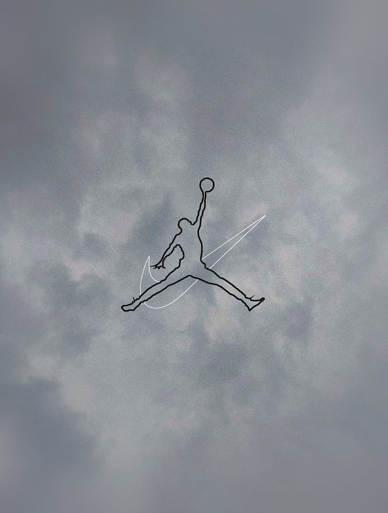 Jordan , logo, air, clouds, nike, HD phone wallpaper