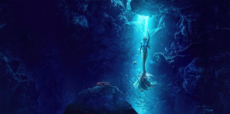 The Little Mermaid Underwater , the-little-mermaid-2023, the-little-mermaid, 2023-movies, animated-movies, ariel, mermaid, HD wallpaper