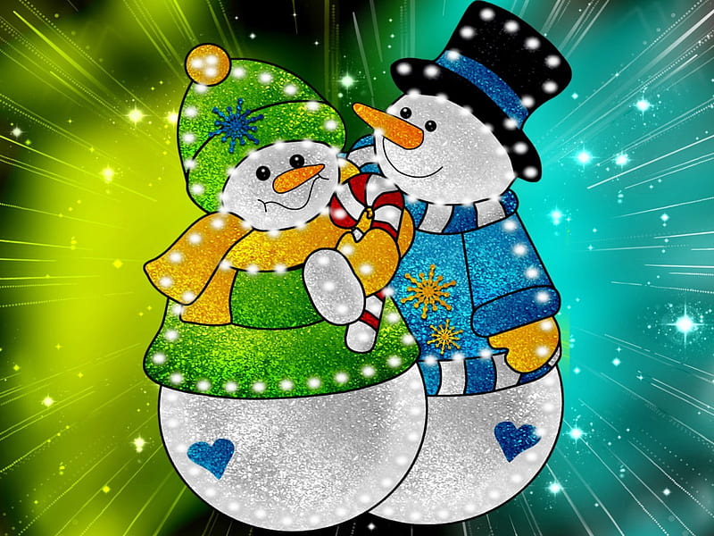 Snowmen family, family, background, bonito, love, friends, snowmen, lovely, holiday, christmas, snowflakles, fun, joy, corazones, smiling, winter, snow, hugs, snowfall, HD wallpaper