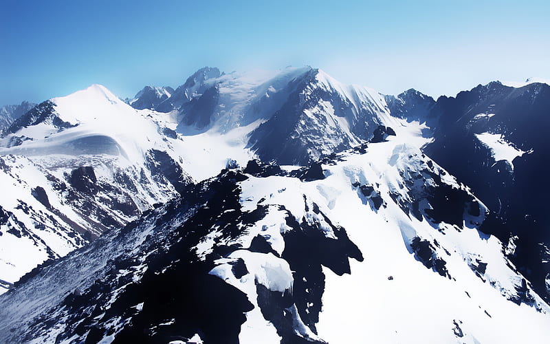 Snow White Mountains, snow, white, mountains, nature, HD wallpaper