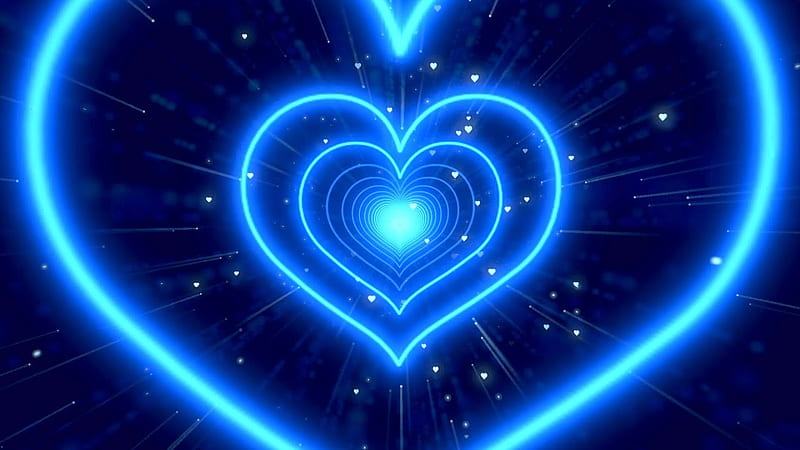 Neon Lights Love Heart Tunnel Background Video, Beautiful Neon Heart, HD wallpaper