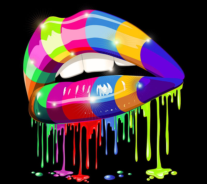 Lips, color, colorful, kiss, lipstick, HD wallpaper