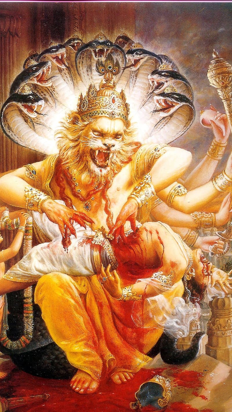 Download Spiritual Lord Narasimha Wallpaper | Wallpapers.com