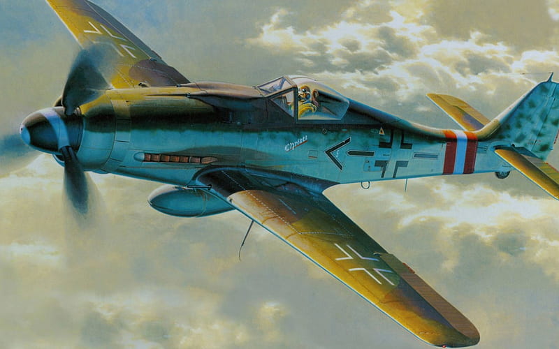 Focke-Wulf Fw 190, art, guerra, aircraft, military, HD wallpaper