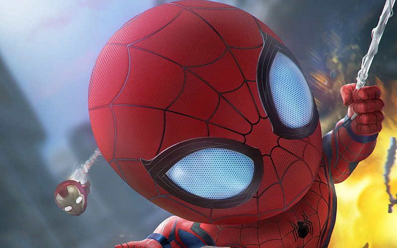  Spiderman, ironman, arte 3d, superhéroes, creativas, Fondo de pantalla HD