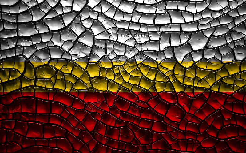 Flag of Lesser polish voivodeships, cracked soil, Poland, Lesser flag, 3D art, Lesser, Voivodeships of Poland, administrative districts, Lesser 3D flag, Europe, HD wallpaper