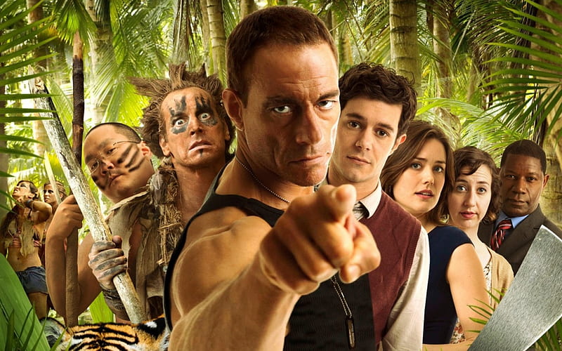 Welcome to the Jungle (2013), Welcome to the Jungle, movie, green, people, Jean-Claude Van Damme, man, woman, actor, HD wallpaper