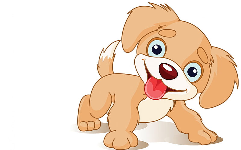 Happy puppy, cute, smile, cartoon, happy, puppy, dog, HD wallpaper | Peakpx
