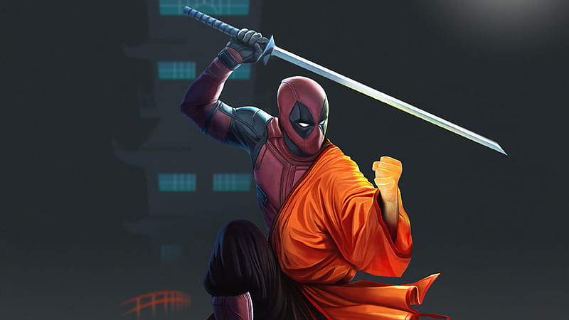 Monk Deadpool Fist, deadpool, superheroes, artwork, artist, artstation, HD wallpaper