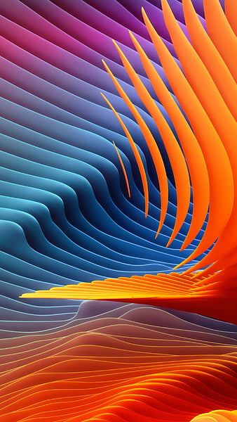 HD wallpaper abstract 3d bends blue colorful colors orange s8 wave thumbnail