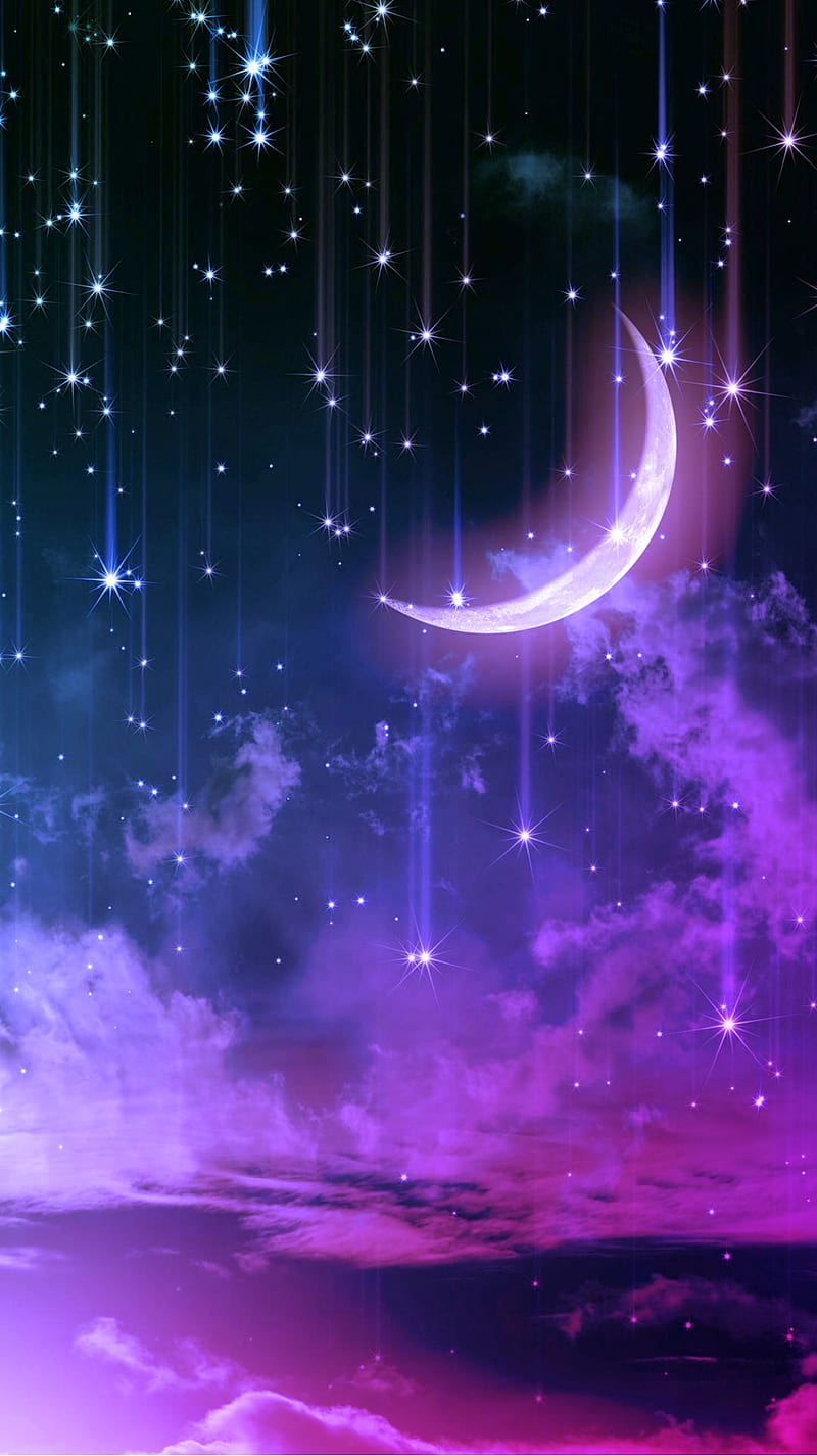 Majestic moon part 2, night, sky, stars, HD phone wallpaper